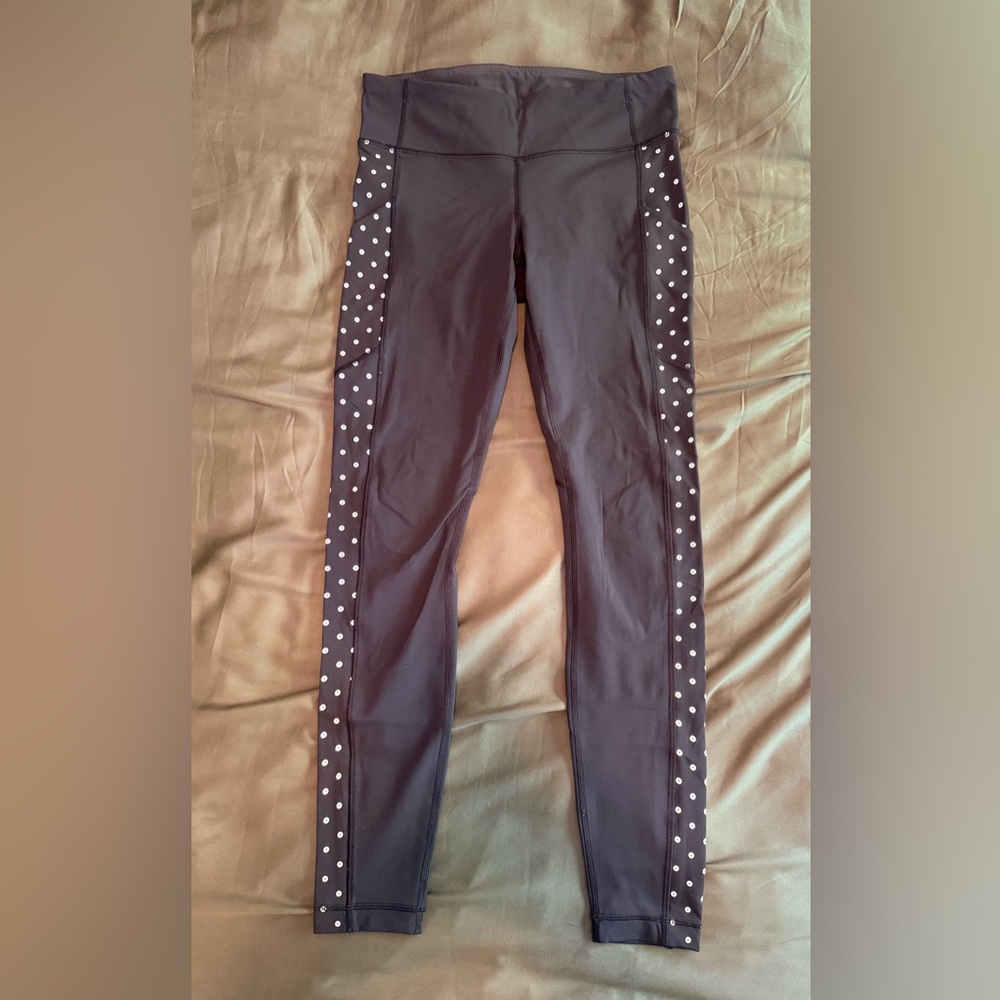 Lululemon Leggings with Reflective Polka Dots.